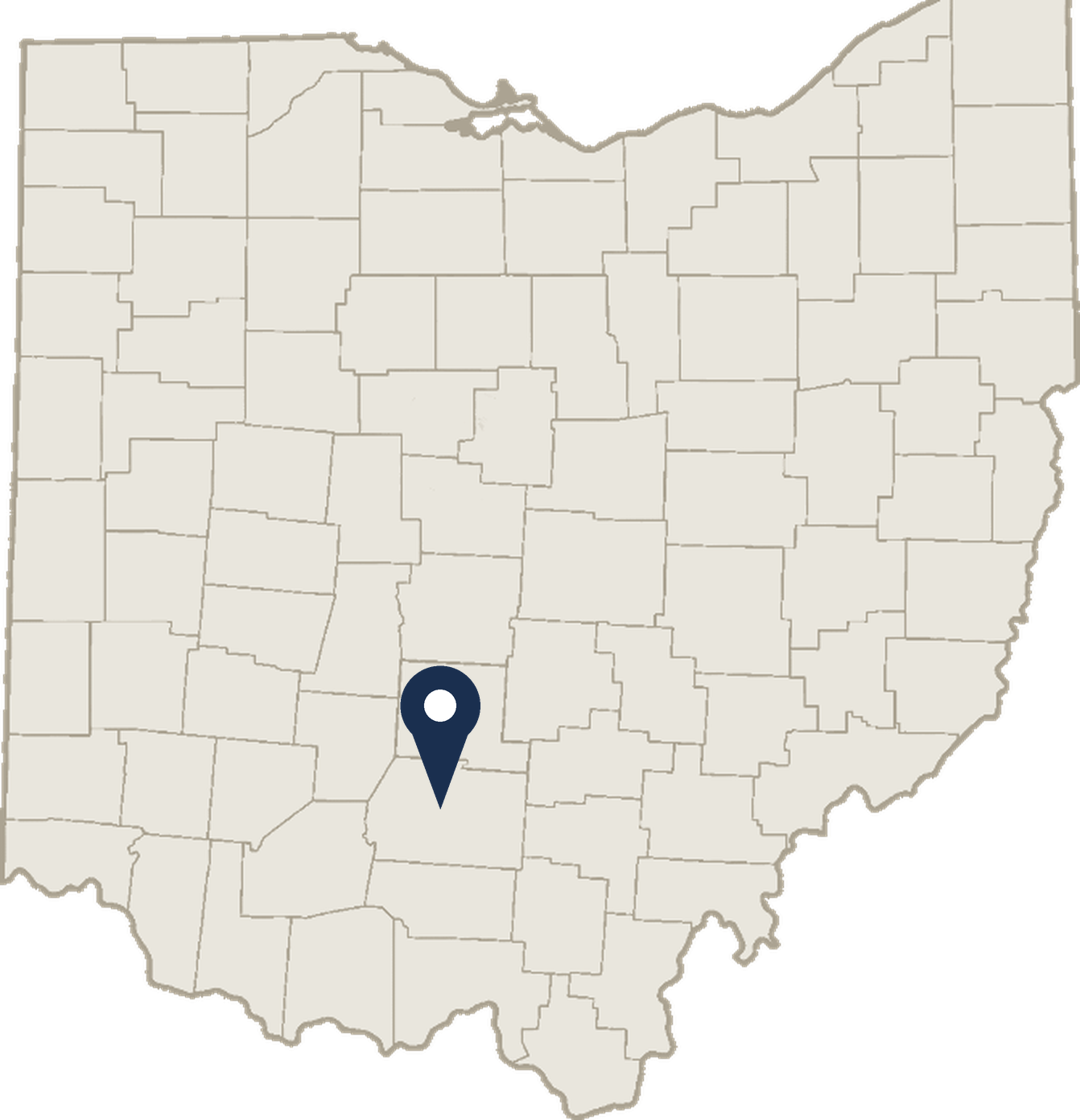Map of Ohio with MCS & Associates located in Chillicothe